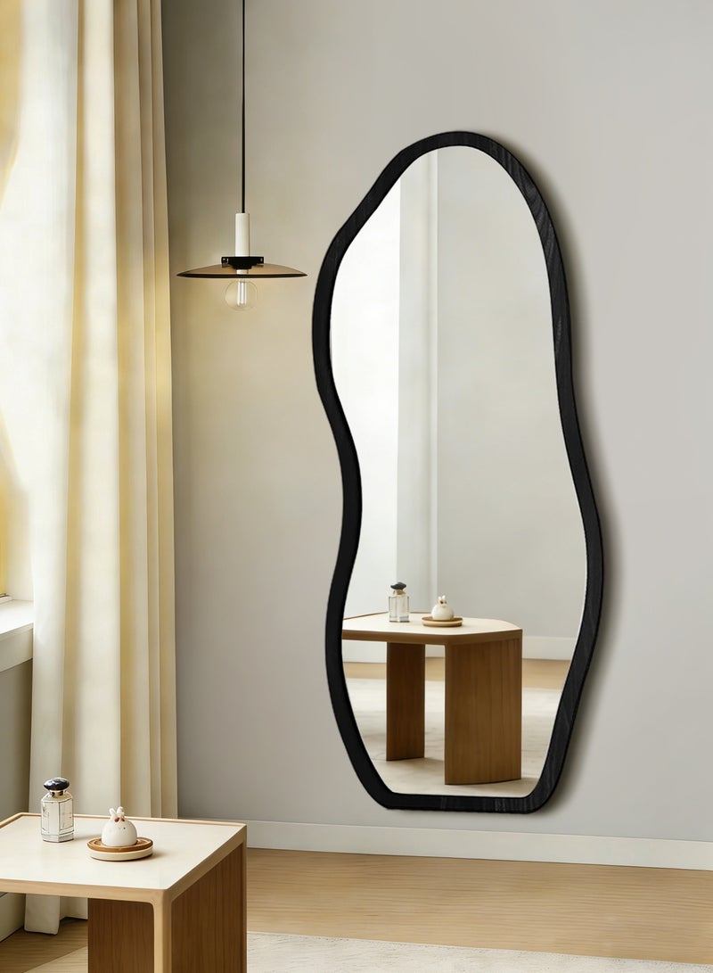 ARCHAEOPTERYX 120x40cm Irregular Design Full Length Mirror - Wall Mount or Lean Against Wall, Modern Artistic Mirror for Bedroom & Living Room Decor (Black) - Image 5